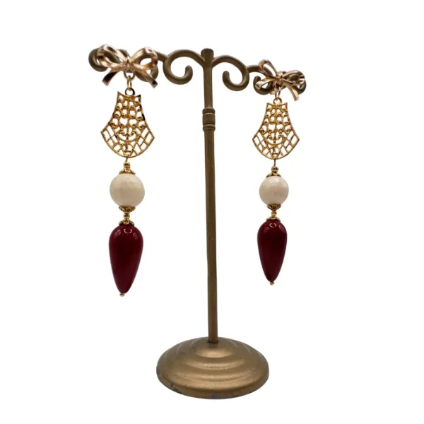 Pendientes Filigrana Lanza Burdeos