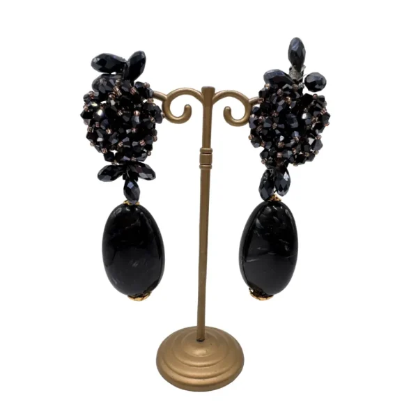 Pendiente Princesa Flor Negro Colección Jote Martínez 2026