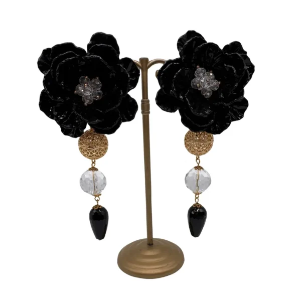 Pendiente Princesa Flor Negro Colección Jote Martínez 2026